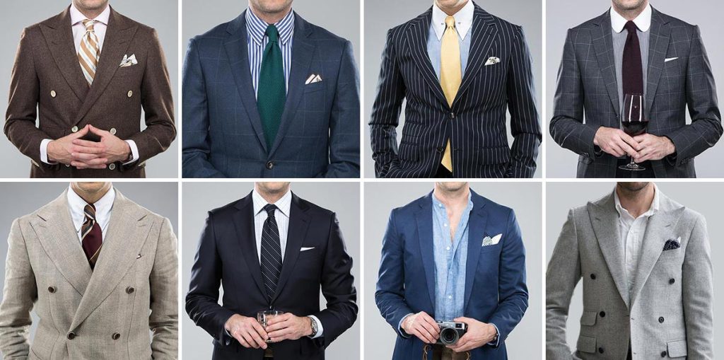 Various types of Shirt collar